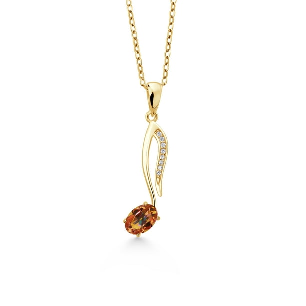 Gem Stone King 0.51 Ct Ecstasy Mystic Topaz 18K Yellow Gold Plated Silver Pendant Gem Stone King 0.51 Ct Ecstasy Mystic Topaz 18K Yellow Gold Plated Silver Pendant